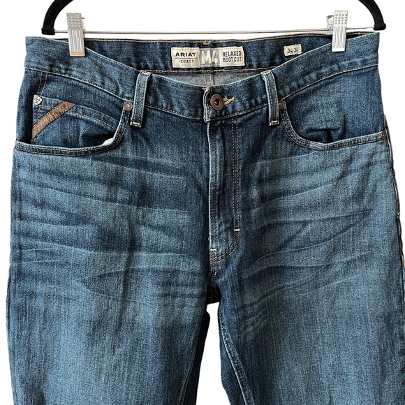 ARIAT LEGACY M4 RELAXED BOOTCUT JEAN MED WASH DENIM RODEO WESTERN BARN MEN 34X34 - Picture 3 of 12